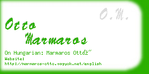 otto marmaros business card